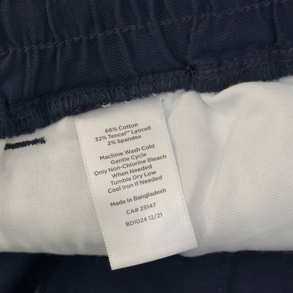 Talbots Womens Navy Blue Cotton/Lyocell Blend Drawstring Shorts Size L Pull On - Picture 4 of 9